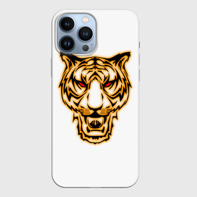 Чехол для iPhone 13 Pro Max с принтом Тигр с классным и уникальным дизайном в крутом стиле. Символ 2022 года. Это будет ваш талисман. ,  |  | Тематика изображения на принте: белый | белый тигр | большая кошка | гато | глаза | животное | зверь | король | кошка | кошки | лев | лицо | пантера | портрет | разноцветный | серия | тигер | тигр | тигре | тигры | хищник