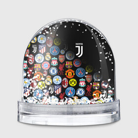 Игрушка Снежный шар с принтом JUVENTUS LOGOBOMBING SPORT , Пластик | Изображение внутри шара печатается на глянцевой фотобумаге с двух сторон | Тематика изображения на принте: black white | cr7 | fc juventus | football | juve | juventus | ronaldo | sport | бык | роналдо | роналду | спорт | футбол | чёрно белый | ювентус