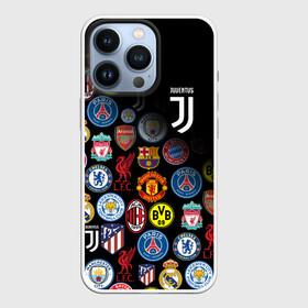 Чехол для iPhone 13 Pro с принтом JUVENTUS LOGOBOMBING SPORT ,  |  | black white | cr7 | fc juventus | football | juve | juventus | ronaldo | sport | бык | роналдо | роналду | спорт | футбол | чёрно белый | ювентус