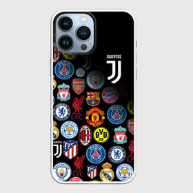 Чехол для iPhone 13 Pro Max с принтом JUVENTUS LOGOBOMBING SPORT ,  |  | Тематика изображения на принте: black white | cr7 | fc juventus | football | juve | juventus | ronaldo | sport | бык | роналдо | роналду | спорт | футбол | чёрно белый | ювентус