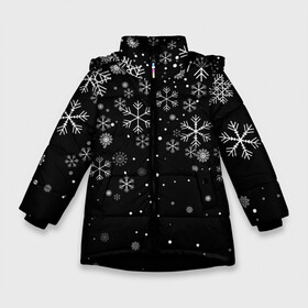 Зимняя куртка для девочек 3D с принтом [Снежинки] - С Новый год , ткань верха — 100% полиэстер; подклад — 100% полиэстер, утеплитель — 100% полиэстер. | длина ниже бедра, удлиненная спинка, воротник стойка и отстегивающийся капюшон. Есть боковые карманы с листочкой на кнопках, утяжки по низу изделия и внутренний карман на молнии. 

Предусмотрены светоотражающий принт на спинке, радужный светоотражающий элемент на пуллере молнии и на резинке для утяжки. | 2022 | dabbing | happy new year | merry christmas | santa dabbing | год тигра | зима близко | нг | новогодний | новогодний тигр | новогодняя символика | новый год | новый год 2022 | рождество | символ 2022 года | снег | снежинки | тигр