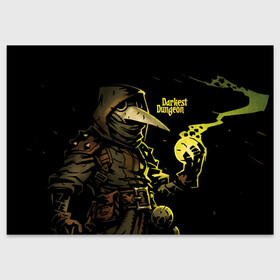 Поздравительная открытка с принтом DARKEST DUNGEON PLAGUE DOCTOR , 100% бумага | плотность бумаги 280 г/м2, матовая, на обратной стороне линовка и место для марки
 | darkest dungeon | dd | plague doctor | rpg | the butchers circus | the colour of madness | the crimson court | the shieldbreaker | игры | подземелье | темнейшее подземелье