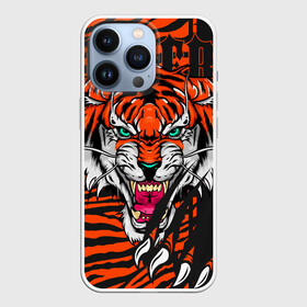 Чехол для iPhone 13 Pro с принтом Wild cat 22 ,  |  | tiger | когти | кошка | полосы | тигр | хищник