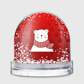 Игрушка Снежный шар с принтом МЕДВЕЖОНОК УМКА БЕЛЫЙ МИШКА , Пластик | Изображение внутри шара печатается на глянцевой фотобумаге с двух сторон | 2021 | new year | деда мороза | друг | ёлка | ёлочка | к нам приходит | как у всех | клауса | костюм | красный | медведь | медвежонок | новогодний | новый год | праздник | рекомендации | рождество | санты | узор