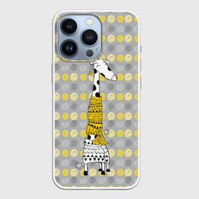 Чехол для iPhone 13 Pro с принтом Милая жирафа в шарфе ,  |  | высокий | графика | длинная шея | животное | жираф | кружочки