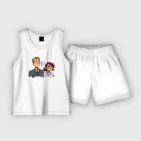 Детская пижама с шортами хлопок с принтом Бретт  Рейган ,  |  | девушка | инженер | парень | персонажи | сотридник