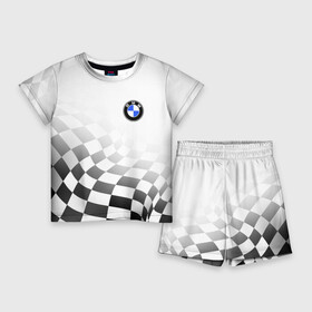 Детский костюм с шортами 3D с принтом BMW, БМВ СПОРТ, ФИНИШНЫЙ ФЛАГ ,  |  | auto | bmw | авто | автомобиль | бмв | бумер | бэха | марка | машина | спорт | финишный | флаг