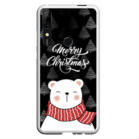 Чехол для Honor P Smart Z с принтом MERRY CHRISTMAS BEARS , Силикон | Область печати: задняя сторона чехла, без боковых панелей | 2021 | 2022 | new year | деда мороза | зима | к нам приходит | как у всех | костюм | медвежонок | мишка | новогодний | новый год | праздник | рекомендации | рождество | снег | снежинки | снежок | узор | хочу