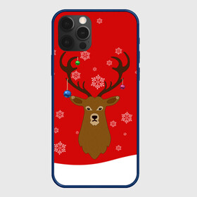Чехол для iPhone 12 Pro Max с принтом Новогодний олень New Years Deer , Силикон |  | 2021 | 2022 | happy new year | happy new year 2022 | новый год | олень | снег | снежинки | снежный олень | сугроб
