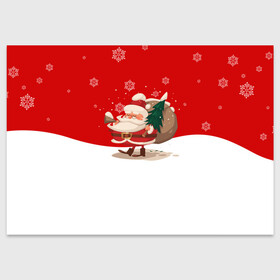 Поздравительная открытка с принтом Новогодний санта New Years Santa , 100% бумага | плотность бумаги 280 г/м2, матовая, на обратной стороне линовка и место для марки
 | Тематика изображения на принте: 2021 | 2022 | happy new year | happy new year 2022 | santa | дед мороз | новый год | подарки | санта | снег | снегопад | снежинки | сугроб