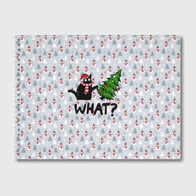 Альбом для рисования с принтом WHAT CAT | CHRISTMAS , 100% бумага
 | матовая бумага, плотность 200 мг. | 2020 | 2021 | 2022 | cat | cats | christmas | merry | what | ват | кот | леденец | мяу | нг | новогодний | новый год | олени | рождество | свитер | узоры