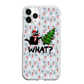Чехол для iPhone 11 Pro Max матовый с принтом WHAT CAT | CHRISTMAS , Силикон |  | 2020 | 2021 | 2022 | cat | cats | christmas | merry | what | ват | кот | леденец | мяу | нг | новогодний | новый год | олени | рождество | свитер | узоры