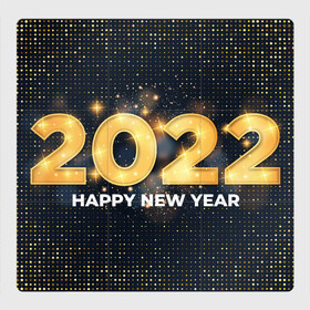 Магнитный плакат 3Х3 с принтом Happy New Year 2022 , Полимерный материал с магнитным слоем | 9 деталей размером 9*9 см | 2022 | background | christmas | glare | gold | new year | texture | блики | золото | новый год | рождество | текстура | фон