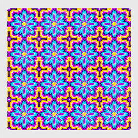 Магнитный плакат 3Х3 с принтом Синие цветы на желтом фоне (иллюзия расширения) , Полимерный материал с магнитным слоем | 9 деталей размером 9*9 см | Тематика изображения на принте: абстракция | аум | галлюцинация | зазеркалье | игра ума | иллюзии | индиго | майя | мантра | медитация | мираж | неон | нирвана | обман зрения | ом | оптические иллюзии | просветление | психоделика