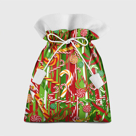 Подарочный 3D мешок с принтом Рождественские леденцы , 100% полиэстер | Размер: 29*39 см | Тематика изображения на принте: дед мороз | декор | конфеты | леденцы | новогодние | новый год | подарки | рождественские | рождество | санта | санта клаус