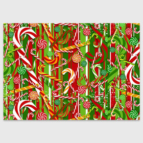 Поздравительная открытка с принтом Рождественские леденцы , 100% бумага | плотность бумаги 280 г/м2, матовая, на обратной стороне линовка и место для марки
 | дед мороз | декор | конфеты | леденцы | новогодние | новый год | подарки | рождественские | рождество | санта | санта клаус