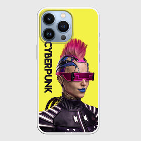 Чехол для iPhone 13 Pro с принтом Cyberpunk (Панк) ,  |  | Тематика изображения на принте: 3d | cuberpunk 2077 | cyberpunk | девушка панк | игра | надпись | панк