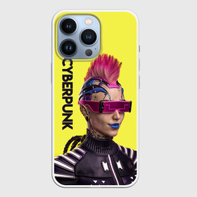 Чехол для iPhone 13 Pro с принтом Cyberpunk (Панк) ,  |  | 3d | cuberpunk 2077 | cyberpunk | девушка панк | игра | надпись | панк