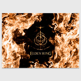 Поздравительная открытка с принтом Elden Ring Logo , 100% бумага | плотность бумаги 280 г/м2, матовая, на обратной стороне линовка и место для марки
 | Тематика изображения на принте: elden ring | игра элден ринг | кольцо элдена | элден | элден ринг