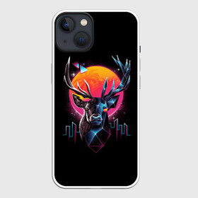 Чехол для iPhone 13 с принтом ПОЛИГОНАЛЬНЫЙ ОЛЕНЬ ,  |  | abstraction | deer | neon | polygon | polygon deer | абстракция | неон | олень | полигон | полигональная сетка