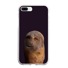 Чехол для iPhone 7Plus/8 Plus матовый с принтом Уставший картофель , Силикон | Область печати: задняя сторона чехла, без боковых панелей | картофель | картошка | рожица | улыбка | усталость
