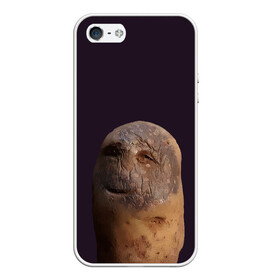 Чехол для iPhone 5/5S матовый с принтом Уставший картофель , Силикон | Область печати: задняя сторона чехла, без боковых панелей | картофель | картошка | рожица | улыбка | усталость