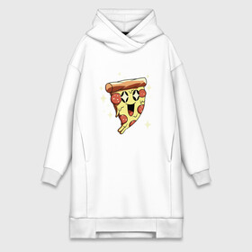 Платье-худи хлопок с принтом CUTE PIZZA ,  |  | cute | pepperoni | pizza | еда | кусок | кусок пиццы | пепперони | пицца