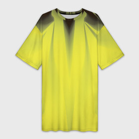 Платье-футболка 3D с принтом Орхидея в желтом. Абстракция. Дополнение. 541 1. ,  |  | abstract flower | abstraction | black | flower | fractal | neon | yellow | абстрактный цветок | абстракция | желтый | неон | фрактал | цветок | черный