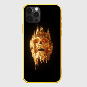 Чехол для iPhone 12 Pro с принтом GOLDEN SKULL | ЗОЛОТОЙ ЧЕРЕП , силикон | область печати: задняя сторона чехла, без боковых панелей | art | bones | design | gold | skull | золото | череп