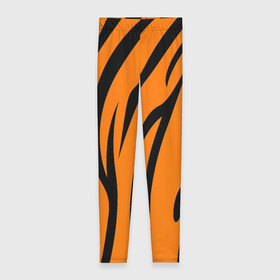 Леггинсы 3D с принтом Текстура тигра/tiger , 80% полиэстер, 20% эластан | Эластичный пояс, зауженные к низу, низкая посадка | tiger | кошка | оранжевый черный | символ 22 года | текстура | тигр