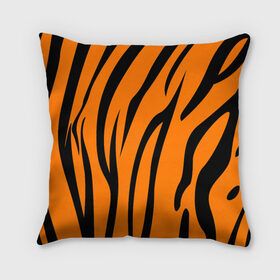Подушка 3D с принтом Текстура тигра/tiger , наволочка – 100% полиэстер, наполнитель – холлофайбер (легкий наполнитель, не вызывает аллергию). | состоит из подушки и наволочки. Наволочка на молнии, легко снимается для стирки | tiger | кошка | оранжевый черный | символ 22 года | текстура | тигр