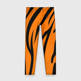 Детские леггинсы 3D с принтом Текстура тигра/tiger , полиэстер 85%, спандекс 15% | эластичный пояс, зауженный крой | tiger | кошка | оранжевый черный | символ 22 года | текстура | тигр