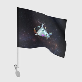 Флаг для автомобиля с принтом Треугольник Cognito Inc , 100% полиэстер | Размер: 30*21 см | космос | люди | персонажи | собрание | треугольник
