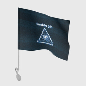Флаг для автомобиля с принтом Всевидящее Cognito Inc , 100% полиэстер | Размер: 30*21 см | глаз | знак | помехи | треугольник | экран