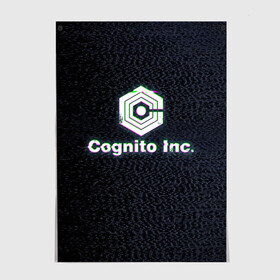 Постер с принтом Экран Cognito Inc , 100% бумага
 | бумага, плотность 150 мг. Матовая, но за счет высокого коэффициента гладкости имеет небольшой блеск и дает на свету блики, но в отличии от глянцевой бумаги не покрыта лаком | знак | лого | надпись | помехи | экран