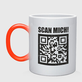 Кружка хамелеон с принтом Scan Mich , керамика | меняет цвет при нагревании, емкость 330 мл | coronavirus | covid | covid19 | qr code | qr код | sputnik | вакцина | вакцинация | вирус | здоровье | изоляция | иммунитет | карантин | ковид | код | корона | коронавирус | маркировка | маска | матрица | п | пандемия