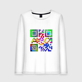 Женский лонгслив хлопок с принтом Color QR , 100% хлопок |  | coronavirus | covid | covid19 | qr code | qr код | sputnik | вакцина | вакцинация | вирус | здоровье | изоляция | иммунитет | карантин | ковид | код | корона | коронавирус | маркировка | маска | матрица | п | пандемия