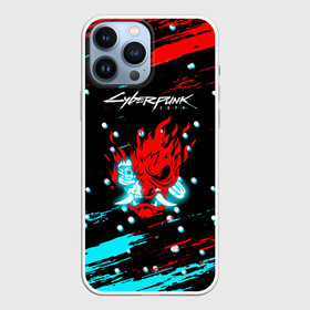 Чехол для iPhone 13 Pro Max с принтом Cyberpunk 2077 Белый снег. ,  |  | cd project red | cyberpunk 2077 | keanu reeves | samurai | киану ривз | киберпанк 2077 | новогодний | самураи | снег | снежинки