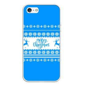 Чехол для iPhone 5/5S матовый с принтом MERRY CHRISTMAS | BLUE , Силикон | Область печати: задняя сторона чехла, без боковых панелей | Тематика изображения на принте: 2020 | 2021 | 2022 | christmas | merry | santa | дед мороз | кот | леденец | мяу | нг | новогодний | новый год | олени | рождество | санта клаус | свитер | узоры