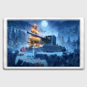 Магнит 45*70 с принтом World of Tanks Christmas , Пластик | Размер: 78*52 мм; Размер печати: 70*45 | Тематика изображения на принте: art | christmas | gifts | moon | new year | night | snow | tank | tree | winter | world of tanks | арт | елка | зима | луна | новый год | ночь | подарки | рождество | снег | танк