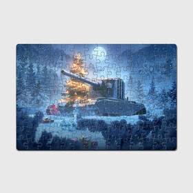 Головоломка Пазл магнитный 126 элементов с принтом World of Tanks Christmas , полимерный материал с магнитным слоем | 126 деталей, размер изделия —  180*270 мм | art | christmas | gifts | moon | new year | night | snow | tank | tree | winter | world of tanks | арт | елка | зима | луна | новый год | ночь | подарки | рождество | снег | танк