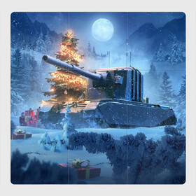 Магнитный плакат 3Х3 с принтом World of Tanks Christmas , Полимерный материал с магнитным слоем | 9 деталей размером 9*9 см | Тематика изображения на принте: art | christmas | gifts | moon | new year | night | snow | tank | tree | winter | world of tanks | арт | елка | зима | луна | новый год | ночь | подарки | рождество | снег | танк