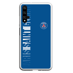 Чехол для Honor 20 с принтом PSG PARIS SAINT GERMAIN WHITE LINE SPORT , Силикон | Область печати: задняя сторона чехла, без боковых панелей | paris saint germain | psg | saint | sport | париж | псг | псж | спорт | футбол