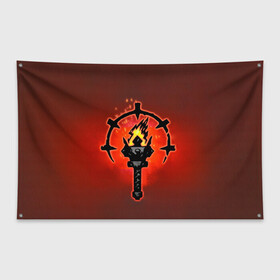 Флаг-баннер с принтом Darkest Dungeon Факел , 100% полиэстер | размер 67 х 109 см, плотность ткани — 95 г/м2; по краям флага есть четыре люверса для крепления | darkest dungeon | fire | flame | torch | огонь | пламя | темнейшее подземелье | темное подземелье