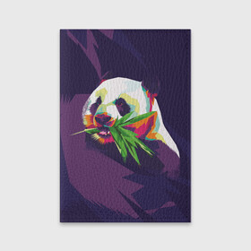 Обложка для паспорта матовая кожа с принтом Панда  с бамбуком , натуральная матовая кожа | размер 19,3 х 13,7 см; прозрачные пластиковые крепления | живопись | животное | медведь | панда | японский мишка