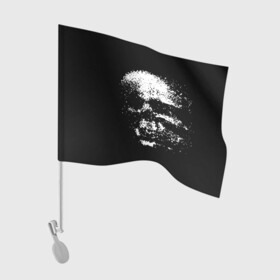Флаг для автомобиля с принтом Skulls glitch , 100% полиэстер | Размер: 30*21 см | dark | fashion | glitch | hype | skull | глитч | мода | тёмный | хайп | череп