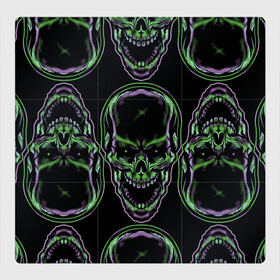 Магнитный плакат 3Х3 с принтом Skulls vanguard pattern 2077 , Полимерный материал с магнитным слоем | 9 деталей размером 9*9 см | Тематика изображения на принте: fashion | hype | neon | pattern | skull | vanguard | авангард | неон | узор | хайп | череп