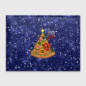 Обложка для студенческого билета с принтом Новогодняя Елка Пицца , натуральная кожа | Размер: 11*8 см; Печать на всей внешней стороне | Тематика изображения на принте: christmas | pizza | гирлянда | елка | ель | звезда | новый год | пицца | рождество