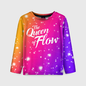 Детский лонгслив 3D с принтом QUEEN FLOW   КОРОЛЕВА ПОТОКА   STAR GRADIENT , 100% полиэстер | длинные рукава, круглый вырез горловины, полуприлегающий силуэт
 | Тематика изображения на принте: netflix | queen flow | королева потока | нетфликс | сериал | супергерой | фильмы