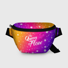 Поясная сумка 3D с принтом QUEEN FLOW   КОРОЛЕВА ПОТОКА   STAR GRADIENT , 100% полиэстер | плотная ткань, ремень с регулируемой длиной, внутри несколько карманов для мелочей, основное отделение и карман с обратной стороны сумки застегиваются на молнию | Тематика изображения на принте: netflix | queen flow | королева потока | нетфликс | сериал | супергерой | фильмы